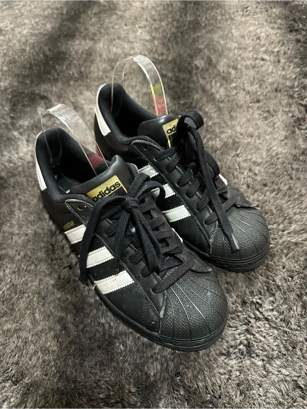 Adidas Core Black White Superstar Shoes Men’s Sz 7 / Woman’s 8.5 Blokecore Indie